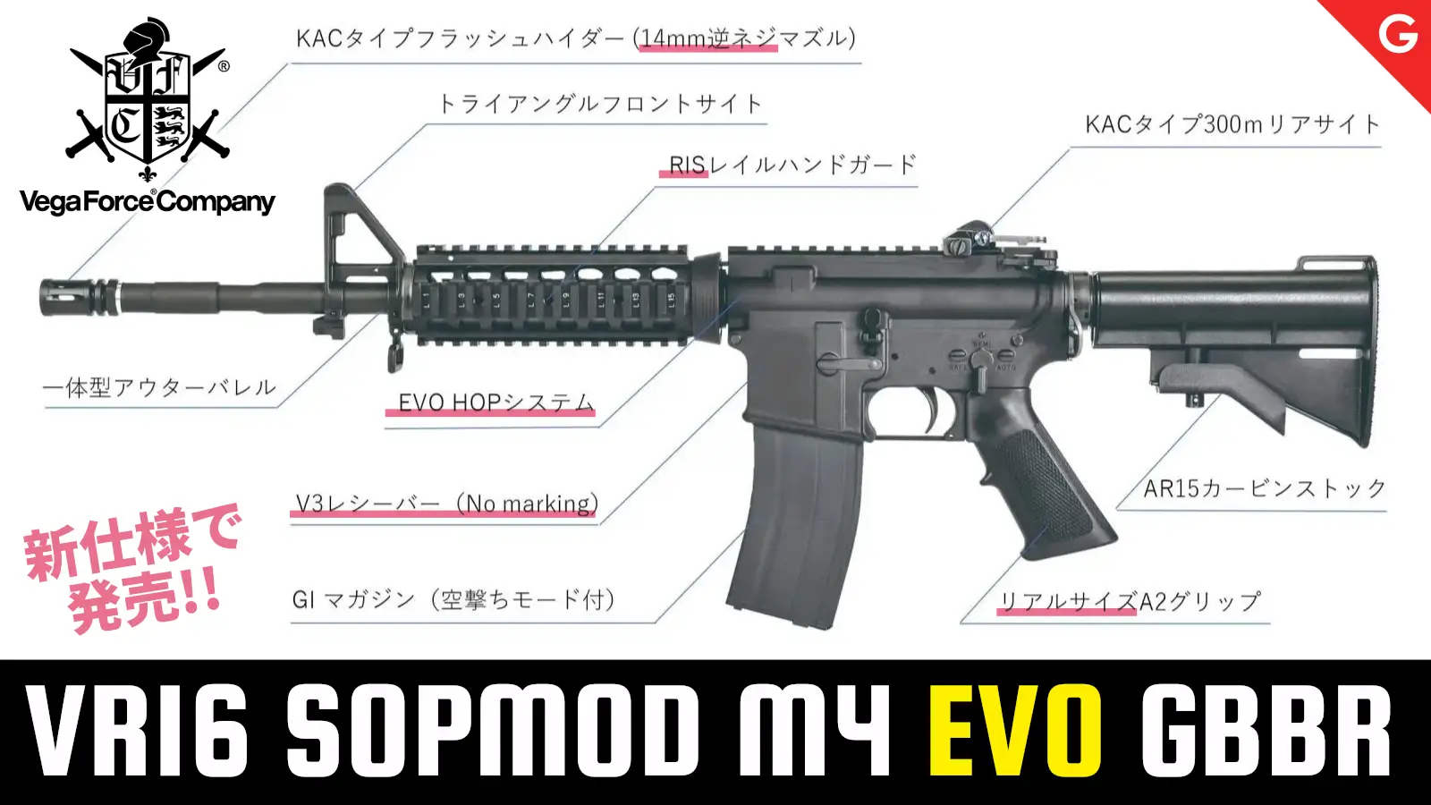 [VFC] VR16 SOPMOD M4 EVO GBBR ガスブローバックライフル JPver.