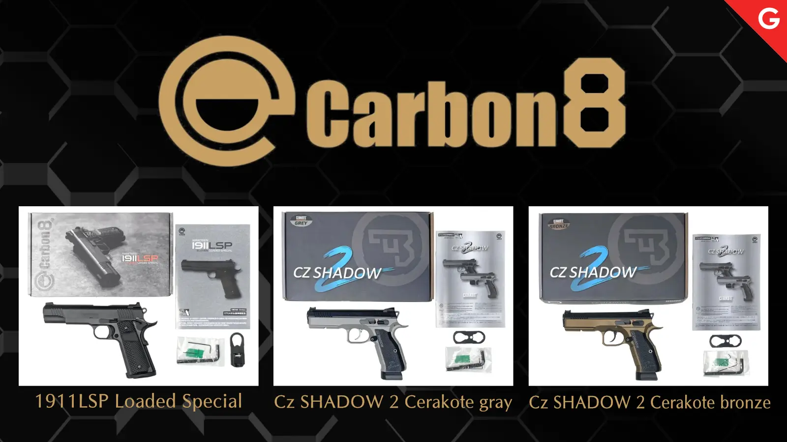 [Carbon8] 1911LSP再販 & セラコート仕様Cz SHADOW 2 各カラー取寄