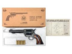[HWS] コルト SAA.45 ピースメーカー アーティラリー オリジナルメッキ ハリウッドカスタム 発火モデルガン 木製グリップ/ケースハードンカスタム (中古)