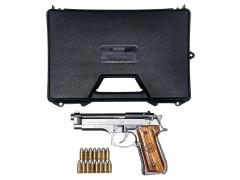 [マルシン] M92FS ステンレス 実物刻印 シルバーABS 樹脂モデルガン 木製グリップカスタム デトネーター欠品 ダミーカート付属 (中古)