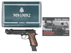 [KSC] ベレッタ U.S.9mm M9 システム7(07HK) HW ガスブローバック コンペイセイター/グリップ/ロングマガジンカスタム (中古)