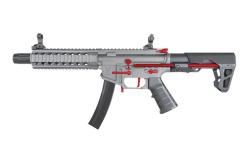 [KingArms] PDW 9mm SBR ショートバレルライフル 電動ガン グレー/レッド KA-AG-231-GR (新品予約受付中! 特典あり)