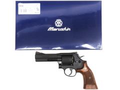 [マルシン] S&W M586 ブラックHW ハーフチェッカー木製グリップ仕様 Xカートリッジ 6mmBB ガスリボルバー (中古)