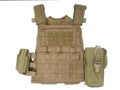 [Crye Precision] AVS プレートポーチ前後 MBAVカット カマーバンド マガジンポーチセット コヨーテブラウン サイズ Small ポーチ付き (中古)