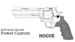 [マルシン] S&W M586/M686 パワーカスタム 新型パッキンXカートリッジ 6mmBB ガスリボルバー HOGUEタイプ チェッカー木製グリップ 5カラー (新品予約受付中!)