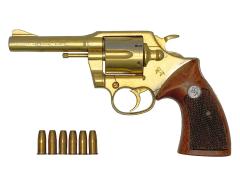 [ハドソン] コルト オフィシャルポリス 4インチ 金属モデルガン 再塗装/グリップカスタム