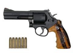[マルシン] S&W M586 4インチ HW 発火モデルガン 木製グリップカスタム (中古)