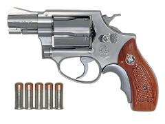 [コクサイ] S&W M60.38spl チーフスペシャル 2インチ シルバーステンレス No.87 ウッディグリップカスタム モデルガン (中古)
