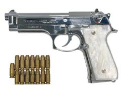 [マルシン] M92FS ステンレス シルバーABS 発火モデルガン パール調グリップカスタム (中古)