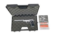 [WA] ベレッタ M84FS オールシルバー サイレンサー＆ハードガンケース付 (中古)