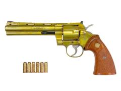 [コクサイ] コルトパイソン 6インチ 金属モデルガン 再塗装品 シリンダーフリー 木目調プラグリップ トリガーアクションなど可 (ジャンク)