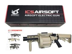 [ICS] MGL リボルバーランチャー クレーンストック 40mm モスカートランチャー TAN ICS-191 (中古)