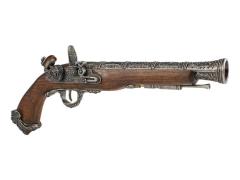 [HFC] フリントロックピストル Silver フェイクウッド ガスガン (新品)