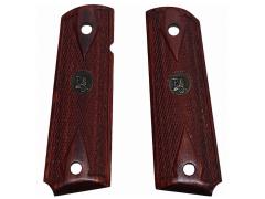 [Pachmayr/パックマイヤー] コルト 1911 ダイヤチェッカー 赤/ローズウッド ウッドラミネート 木製グリップ (中古)