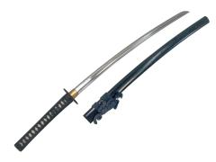 [メーカー不明] 模造刀 居合練習刀 アルミ刀身 混合刃文 鶴丸鍔 (中古)