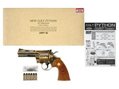 [コクサイ] ニューコルトパイソン 4インチ スチールモデル SMG金属モデルガン No.357 木製グリップカスタム (未発火)