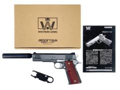 [WA] コルト ガバメントスネークマッチ デルタver./ウッドグリップ  ガスブローバック サプレッサ付き (中古)