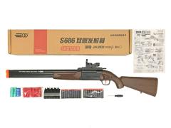 [NB] 上下2連タイプ スポンジショットガン 固定ストック BK/フェイクウッド (新品)