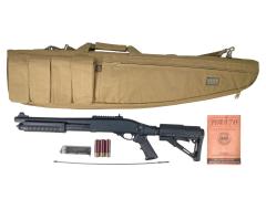 [Golden Eagle] M870 ガスショットガン ショートモデル Tactical/Black ge-8871ストックカスタム ガンケース付属 (中古)