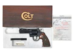 [タナカ] コルト パイソン 357マグナム 4インチ Rモデル HW ガスリボルバー 木製グリップカスタム (中古)