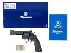 [マルシン] S&W M586 新型パッキンXカートリッジ 6mmBB ガスリボルバー DAVISタイプ ラバー調グリップ ブラックHW (新品)