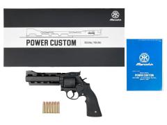 [マルシン] S&W M586 パワーカスタム 新型パッキンXカートリッジ 6mmBB ガスリボルバー DAVISタイプ ラバー調グリップ ブラックHW (新品)