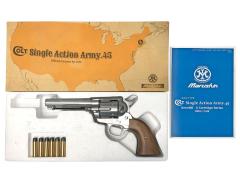 [マルシン] コルト SAA 1st Gen. Late シビリアン 木製グリップ仕様  新型パッキン Xカート式 ガスリボルバー シルバーABS (新品)