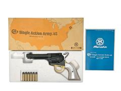 [マルシン] コルト SAA 1st Gen. Late シビリアン パールプラグリップ仕様 新型パッキン Xカート式 ガスリボルバー ブラススタイルHW (新品)