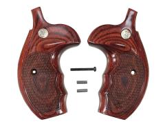 [アルタモント] S&W Kフレーム用 木製グリップ ラウンドバット オーバーサイズド フィンガーグルーブ チェッカー スーパーローズ (中古)