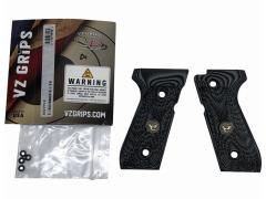 [Vz Grips] ベレッタ M92シリーズ用 パームスウェルタクティカルスラント Wilsonメダリオン グレーブラック G10グリップ (中古)