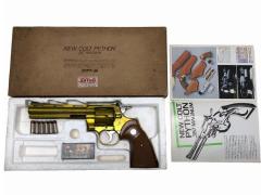 [コクサイ] ニューコルトパイソン 6インチ スチールモデル 金属モデルガン 金塗装 シリンダー/トリガーやや難あり NO.36 (訳あり)