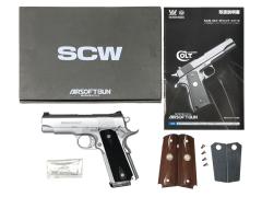 [WA] ウィルソン プロフェッショナル オールシルバー SCW1 ガスブローバック ラバーグリップカスタム ノッチ欠け小 (訳あり)