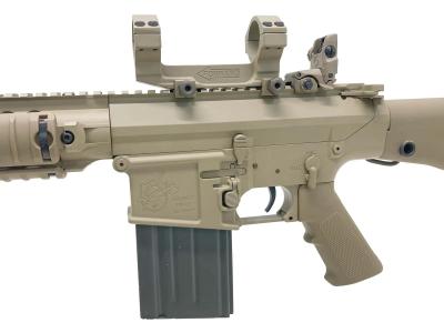 [ARES] M110 SASS EFCS スナイパーライフル タンカラー SR-003E 電動ガン MBUSタイプサイト搭載 バイポッドカスタム (中古)サブ画像へ1