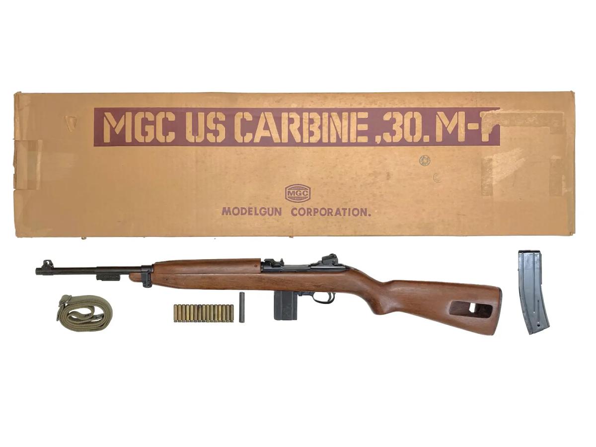 [MGC] U.S.カービン 30. M1 発火モデルガン リアルウッド フロントサイト破損 リアサイト付近クラック カートリッジ一部欠品 (訳あり)