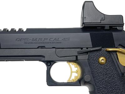 [東京マルイ] ハイキャパ5.1 ゴールドマッチ/GOLD MATCH ガスブローバック マウント/リコイルスプリングガイド/マイクロプロサイトカスタム (中古)サブ画像へ2