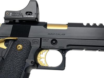 [東京マルイ] ハイキャパ5.1 ゴールドマッチ/GOLD MATCH ガスブローバック マウント/リコイルスプリングガイド/マイクロプロサイトカスタム (中古)サブ画像へ3