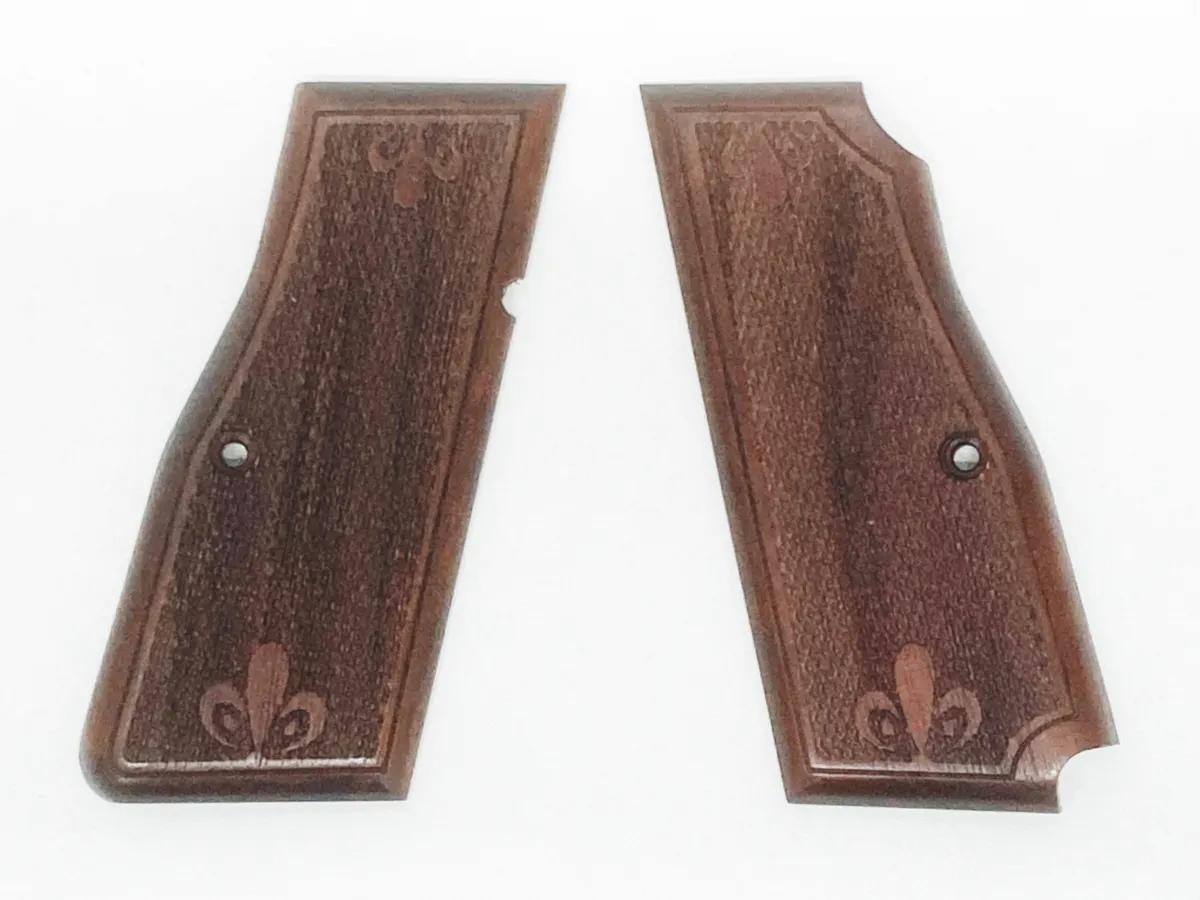 [CAW] マルシン ブローニングハイパワー用 木製グリップパネル フルール・ド・リス刻印タイプ (中古)