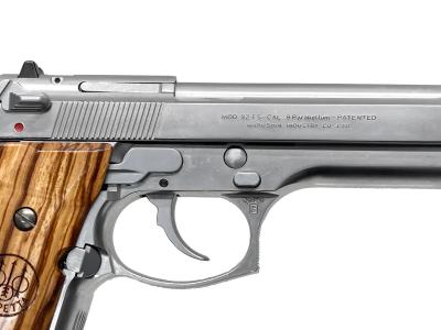 [マルシン] M92FS ステンレス 実物刻印 シルバーABS 樹脂モデルガン 木製グリップカスタム デトネーター欠品 ダミーカート付属 (中古)サブ画像へ3