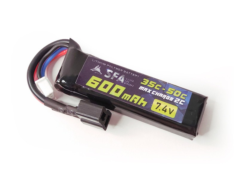 [SFA] LiPOバッテリー マイクロ 7.4V 600mAh 35C-50C SA-B015 コネクタ各種 (新品取寄)