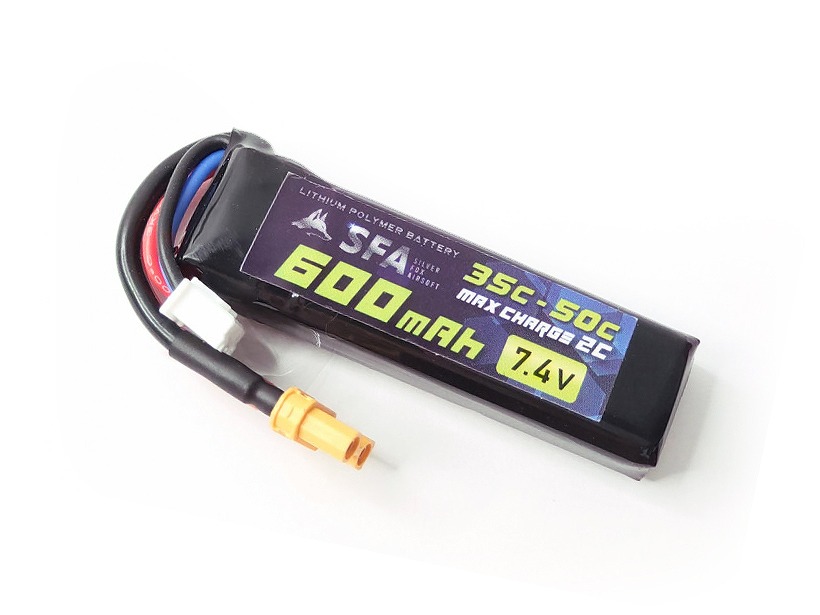 [SFA] LiPOバッテリー マイクロ 7.4V 600mAh 35C-50C SA-B015 コネクタ各種 (新品取寄)