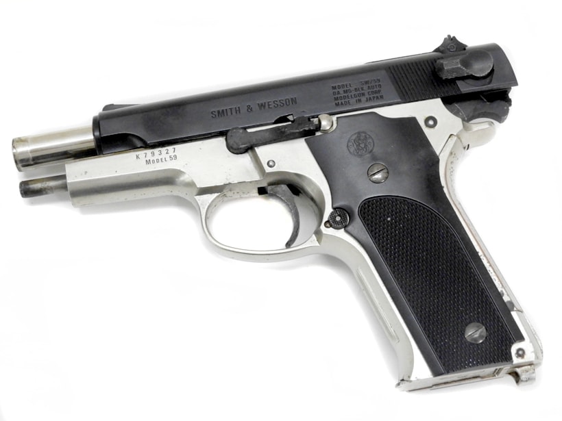 MGC] S&W M59 フレームシルバー 発火カートリッジ7発付属 (中古