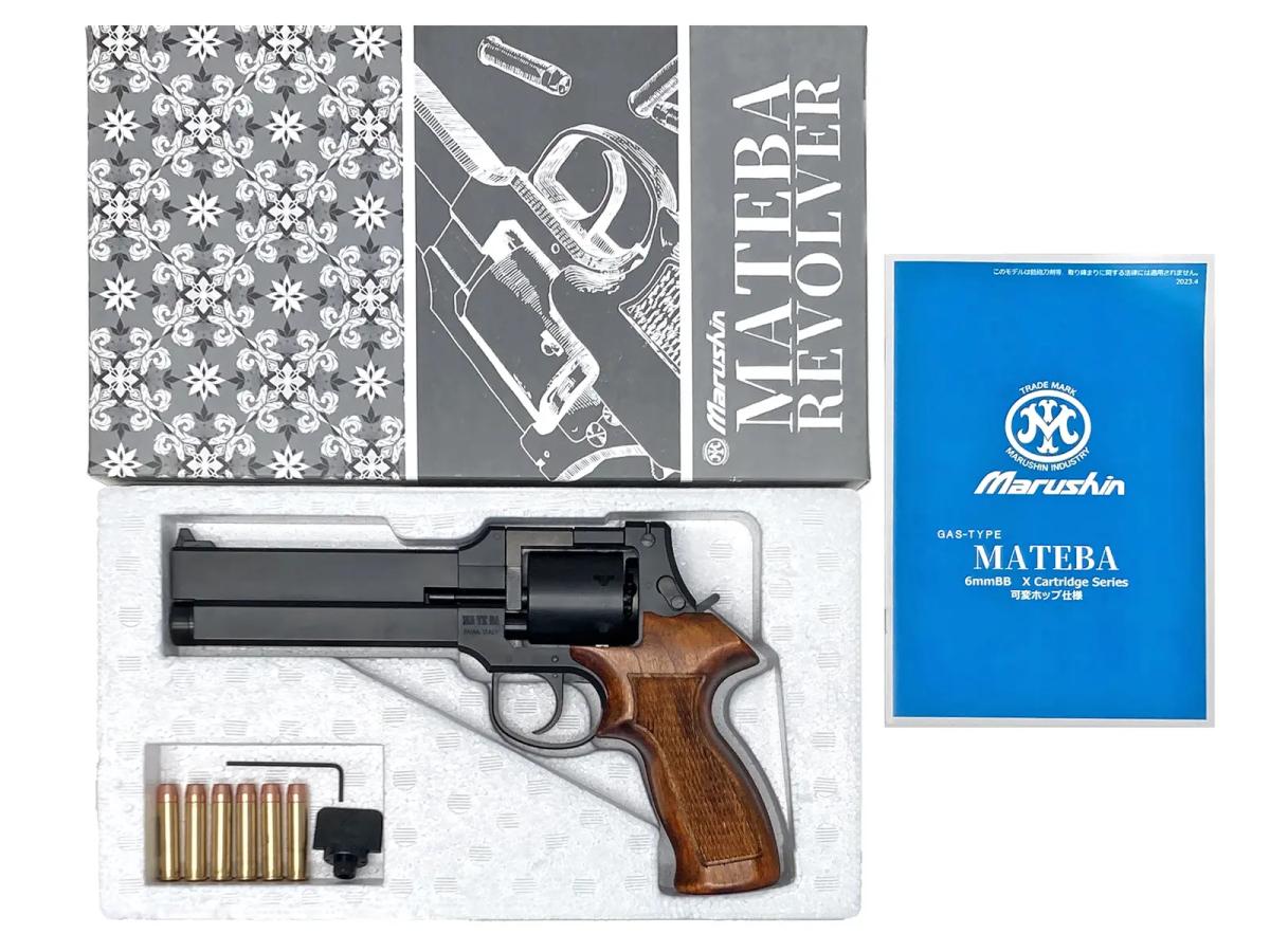 [マルシン] マテバ 6インチ Xカート式 ガスリボルバー マットブラックABS 木製グリップカスタム (中古)