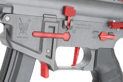 [KingArms] PDW 9mm SBR ショートバレルライフル 電動ガン グレー/レッド KA-AG-231-GR (新品予約受付中! 特典あり)サブ画像へ3