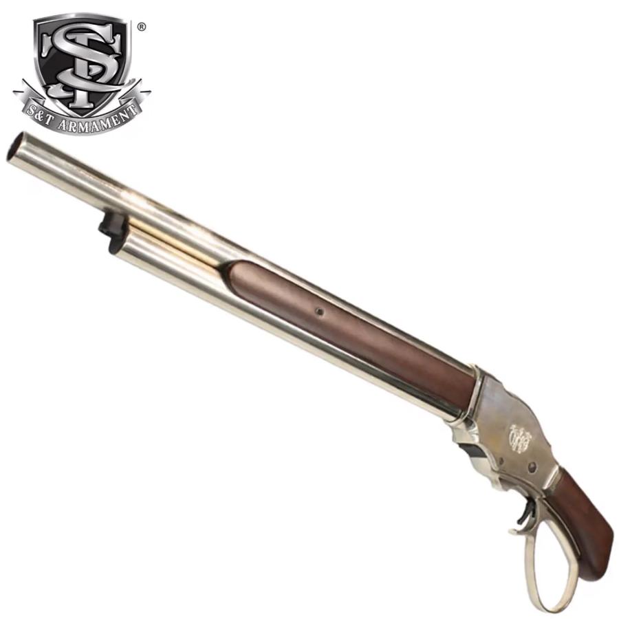 [S&T] ウィンチェスター M1887 ソードオフ リアルウッド Silver ワイドレバー 排莢式ガスショットガン (新品予約受付中!)
