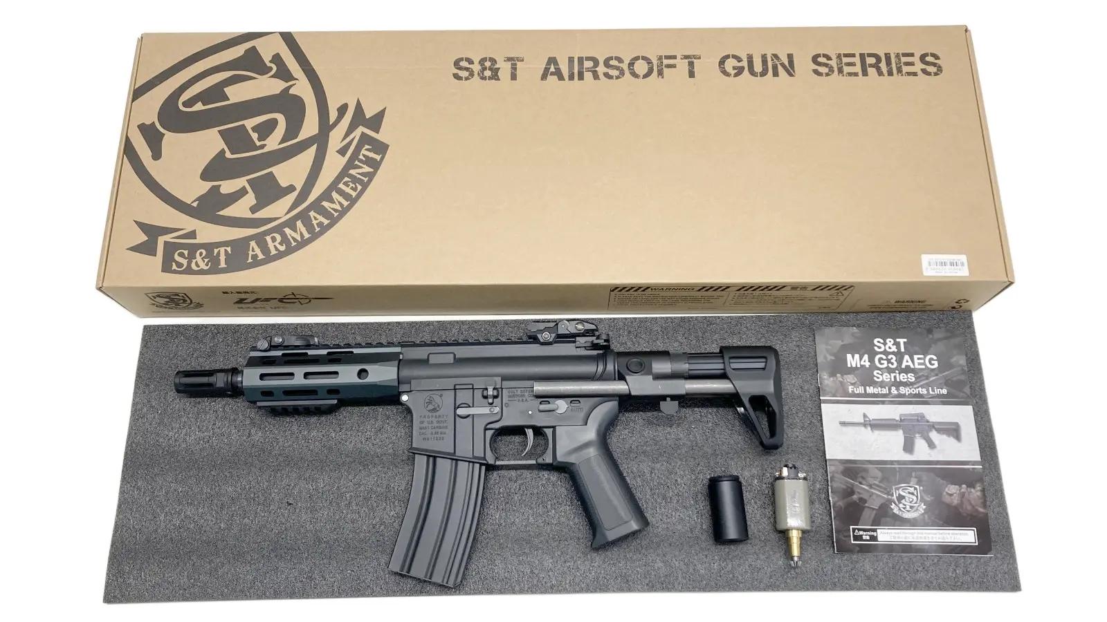 [S&T] M4 URX4 M-LOK PDW-S チャレンジャーライン G3電動ガン BK モーターカスタム (中古)