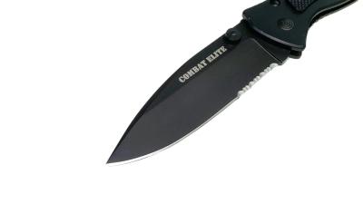 [COMBAT ELITE] フォールディングナイフ ブラック コンボエッジ 440C-OS (中古)サブ画像へ1