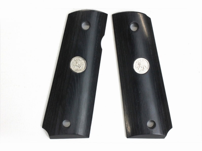 [Pandora Arms] ウッドグリップ ガバメント/45AUTO <メダル/ブラック> [AWG-412] (新品)