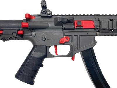 [KingArms] PDW 9mm SBR ショートバレルライフル 電動ガン グレー/レッド KA-AG-231-GR (新品)サブ画像へ4