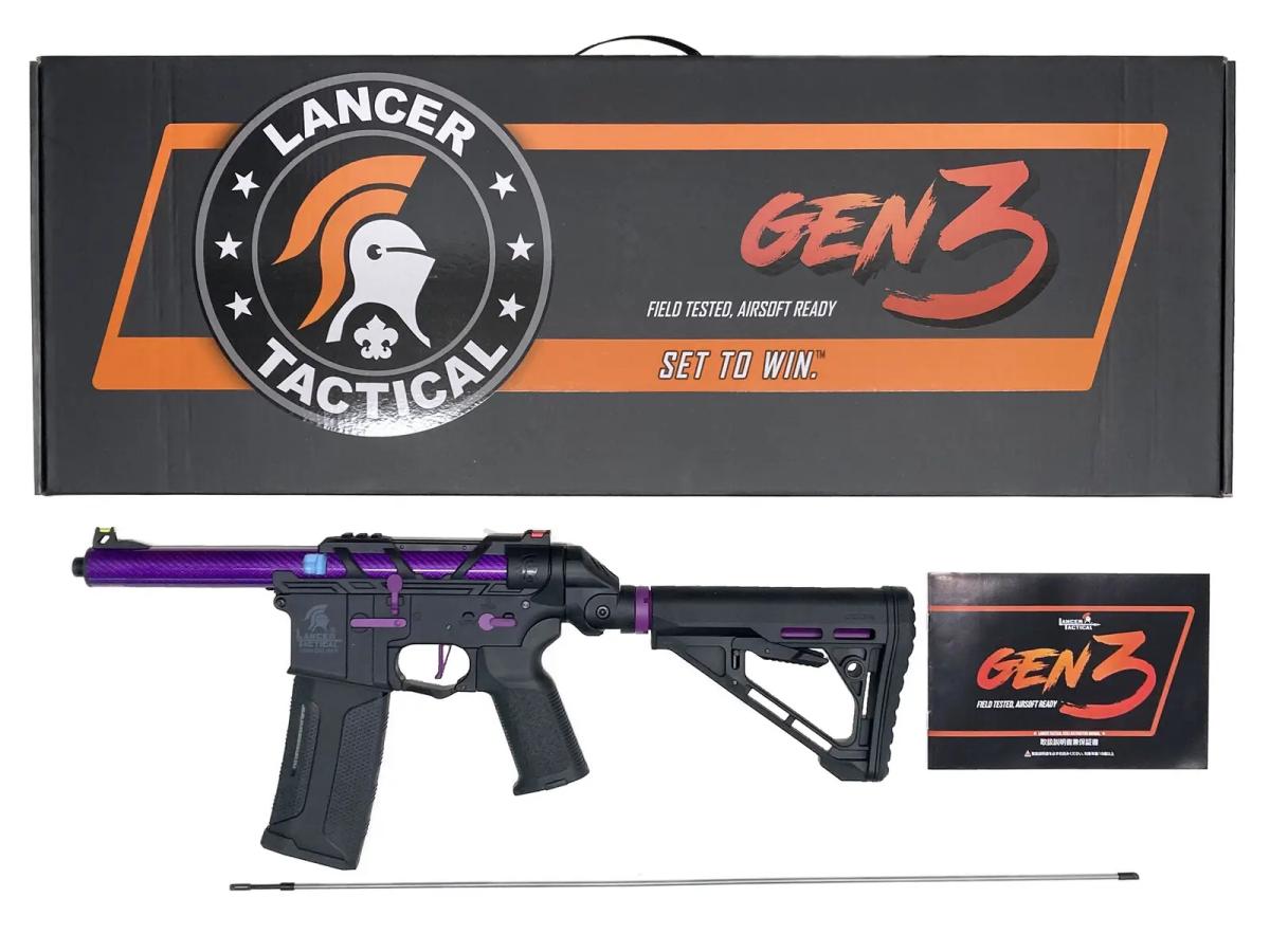 [Lancer Tactical] GEN 3 AIRTAC CUSTOMS 電子トリガー【Nebula】搭載 パープル 電動ガン (新品)