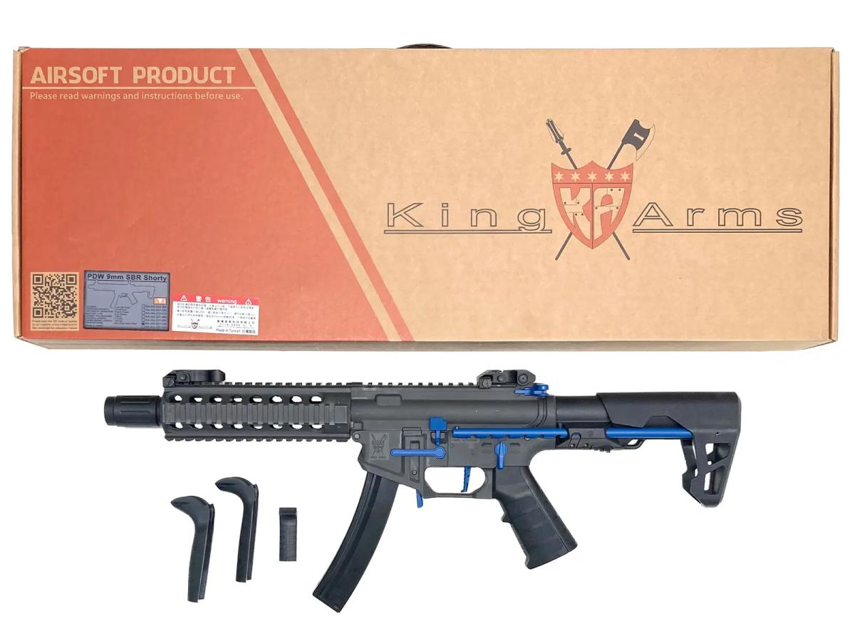 [KingArms] PDW 9mm SBR ショートバレルライフル 電動ガン グレー/ブルー KA-AG-231-GB (新品)